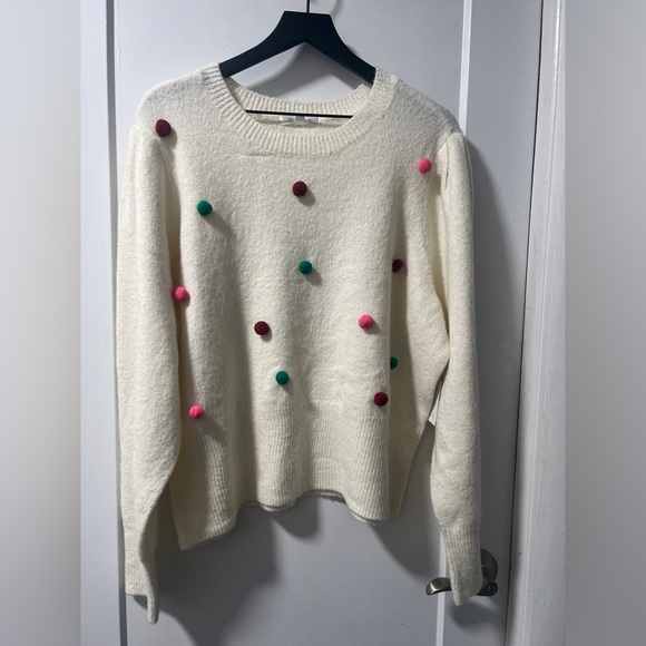 DAILY THREAD. Cream Pom Pom Sweater. Women’s XL NWT - Picture 3 of 6